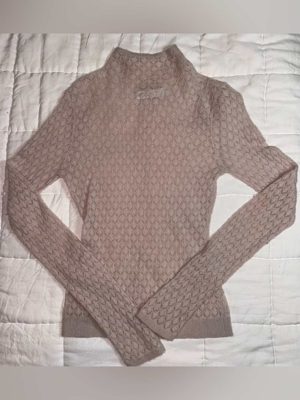 Abercrombie & Fitch Merino Wool-Blend Pointelle Top